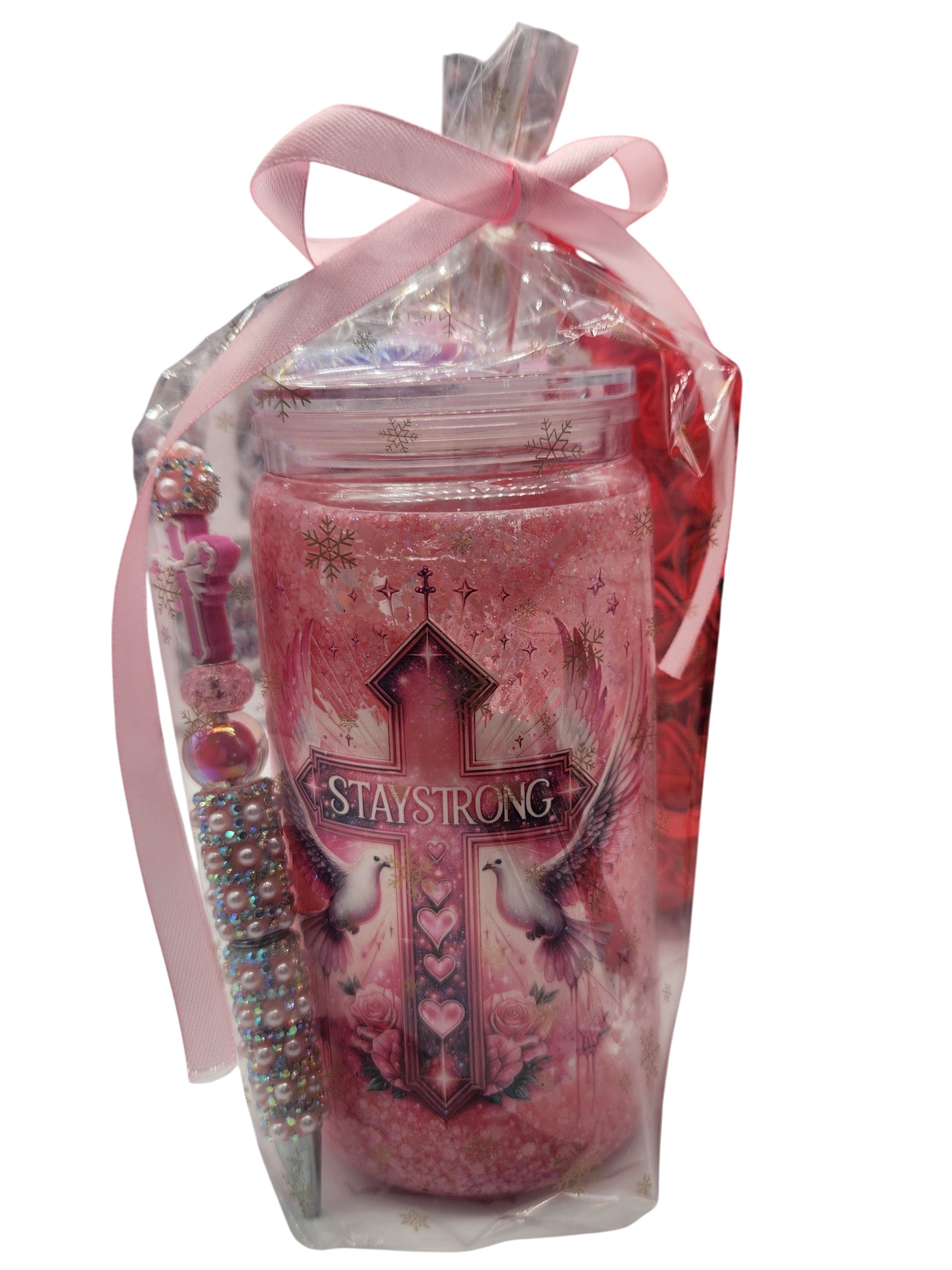 Pre Made 16oz Stay Strong  Snow-globe cup set