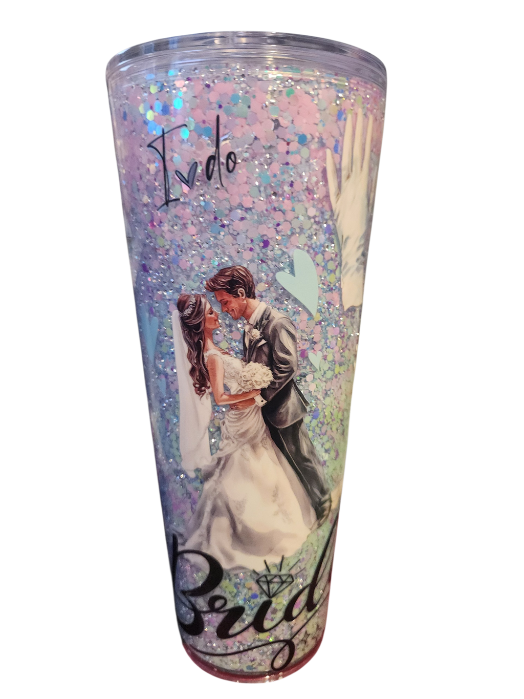 Stunning 40oz Snowglobe Bride Tumbler