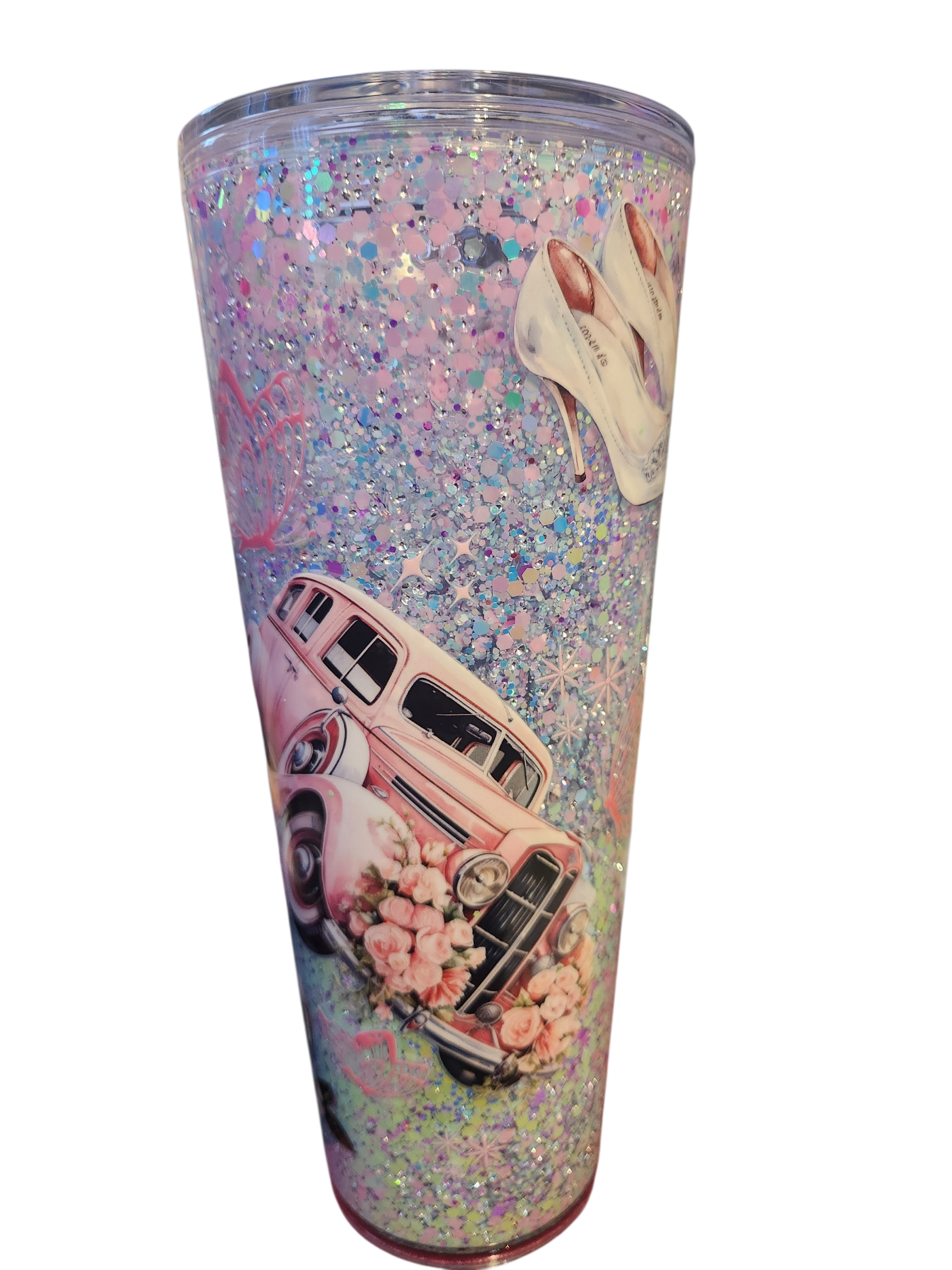 Stunning 40oz Snowglobe Bride Tumbler