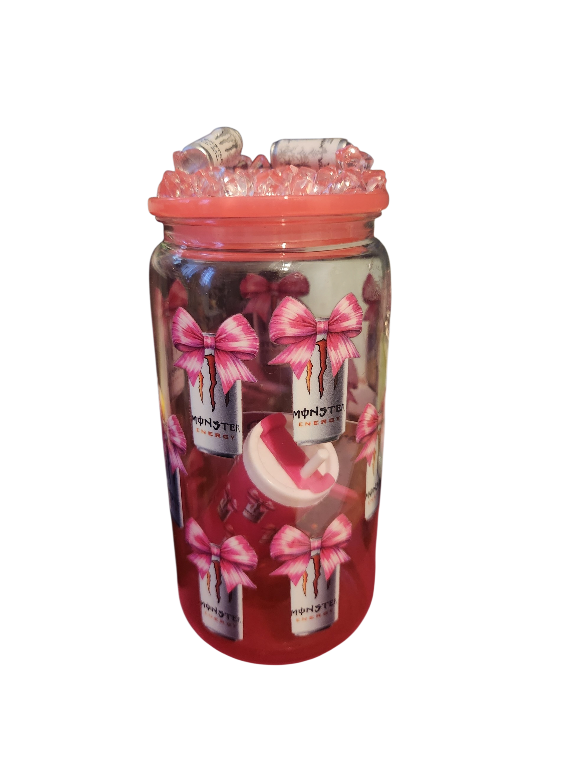 Pre Made 160z Monster Cup With Matching Keychain