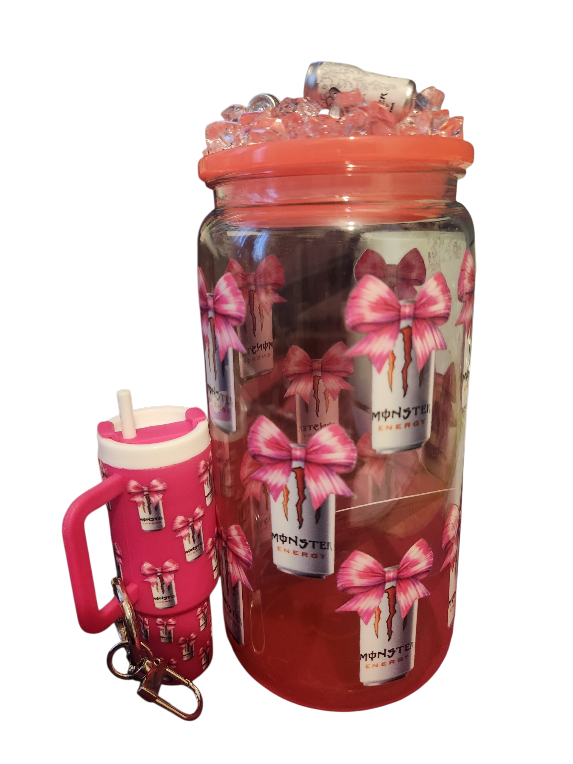 Pre Made 160z Monster Cup With Matching Keychain