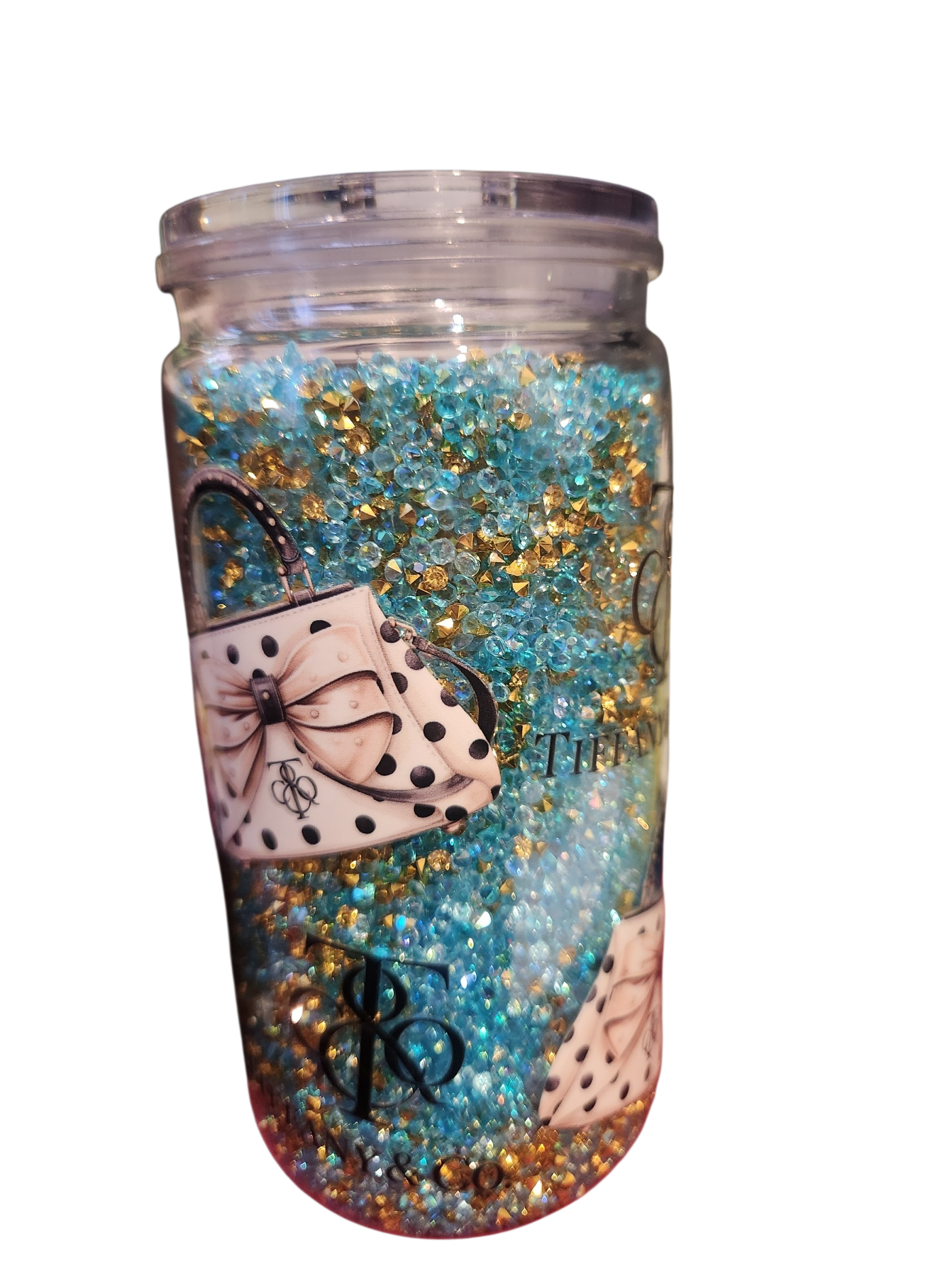 Pre Made T & CO Rhinestones 16oz cup