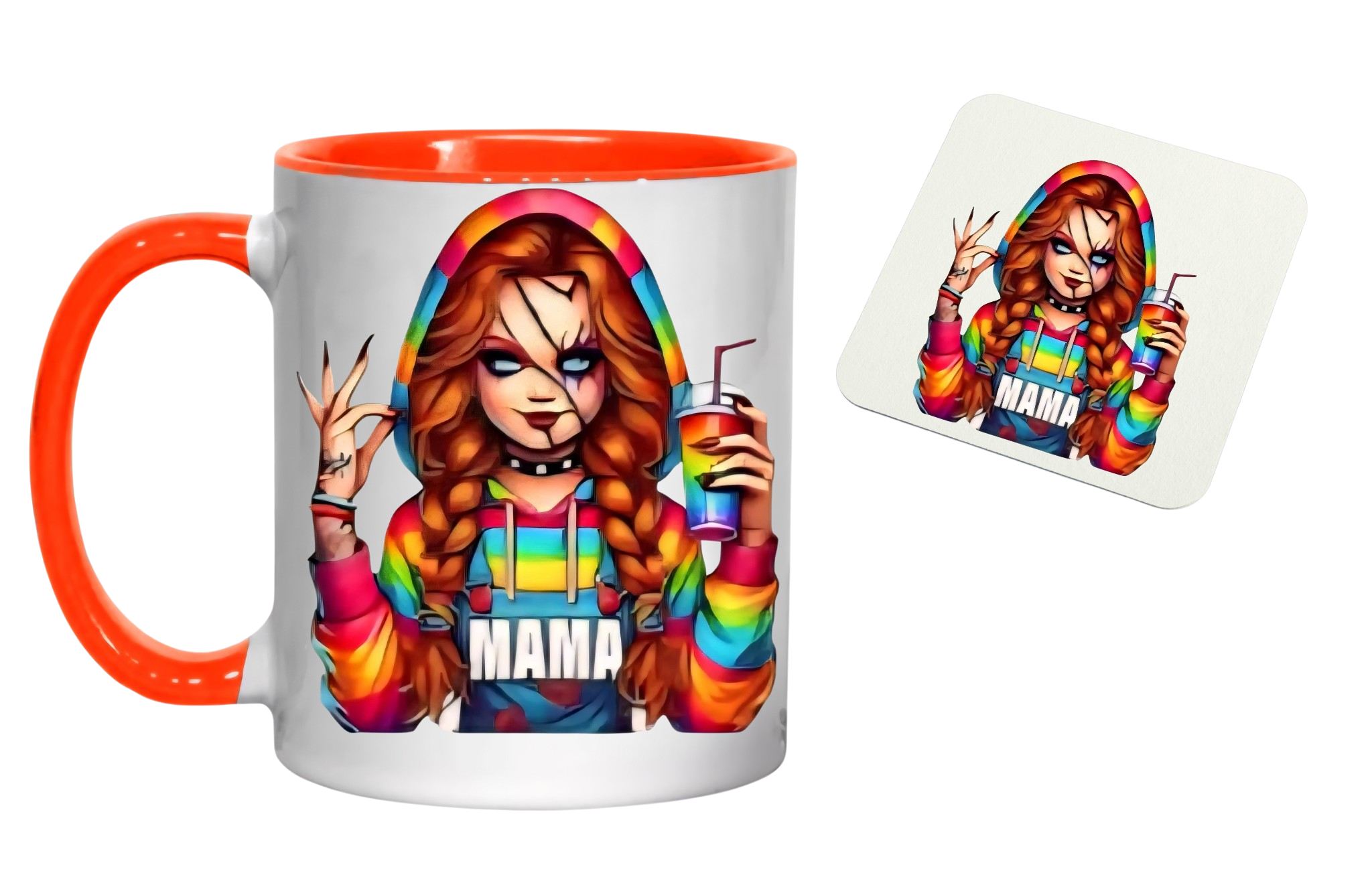 11oz Mama Style Chucky Mug & Coaster Set