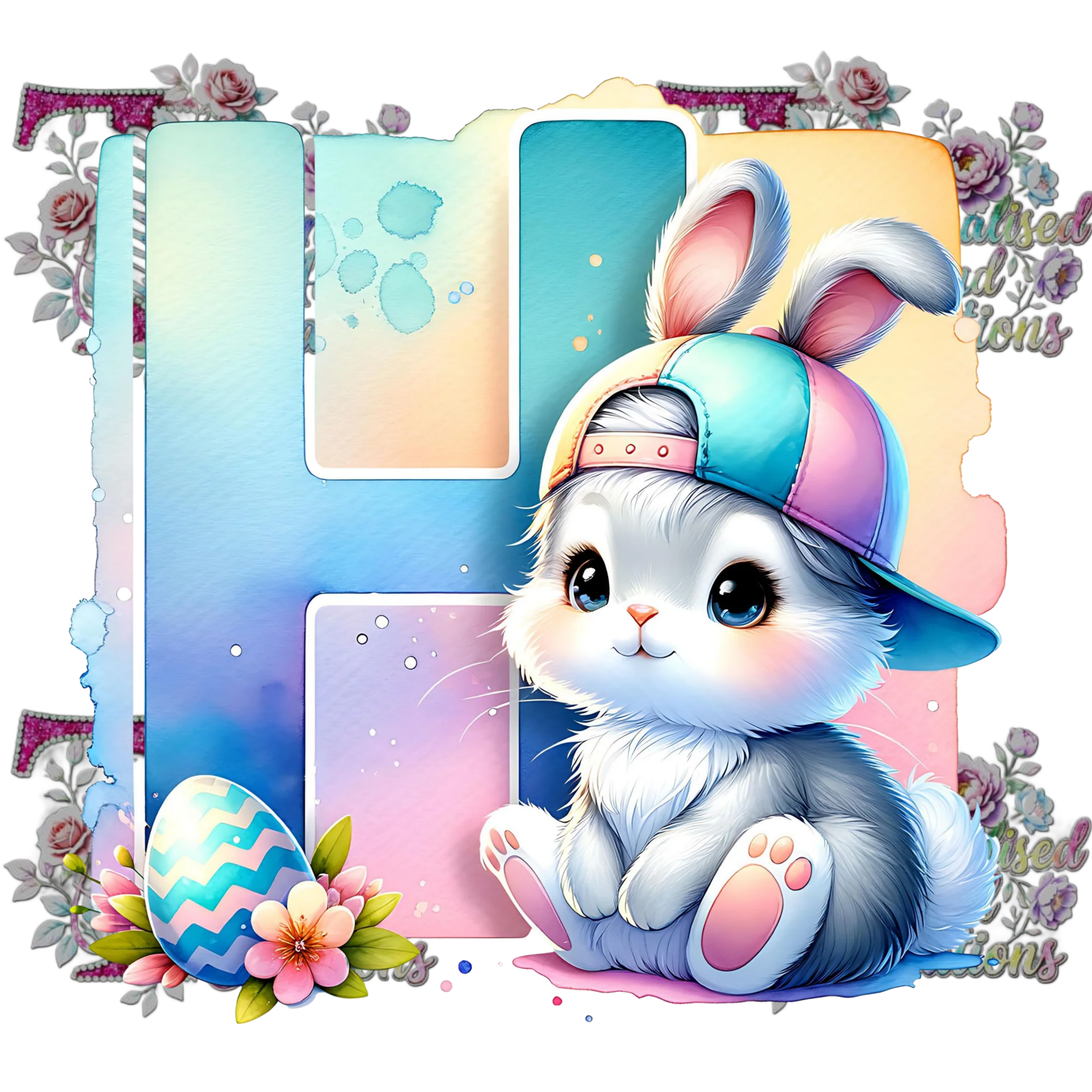 Easter Alphabets Premium DTF Heat Transfers-Ready to press
