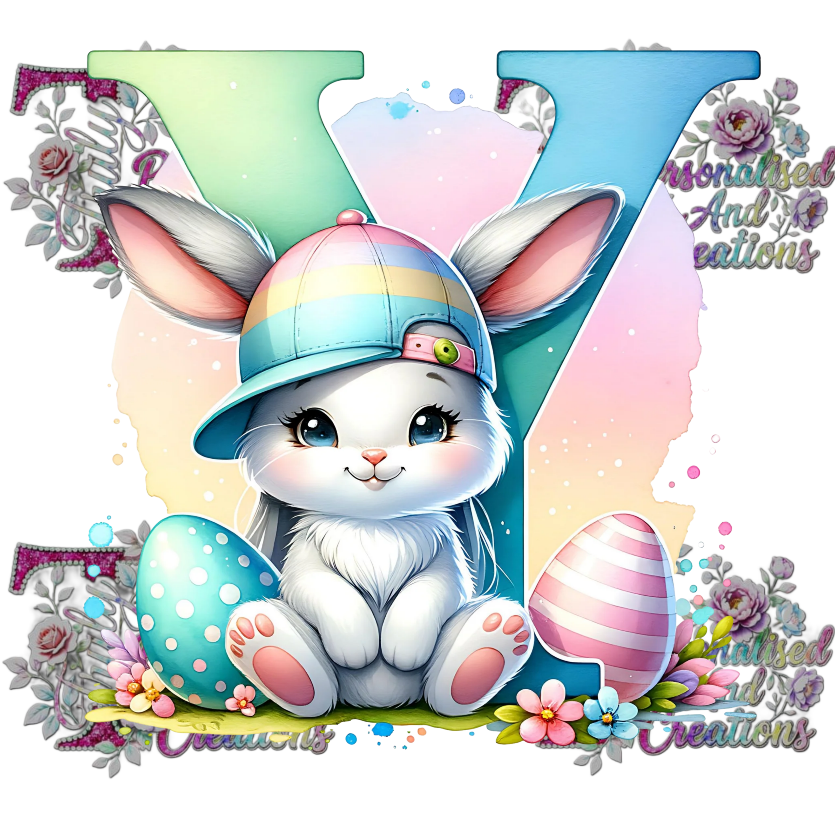 Easter Alphabets Premium DTF Heat Transfers-Ready to press
