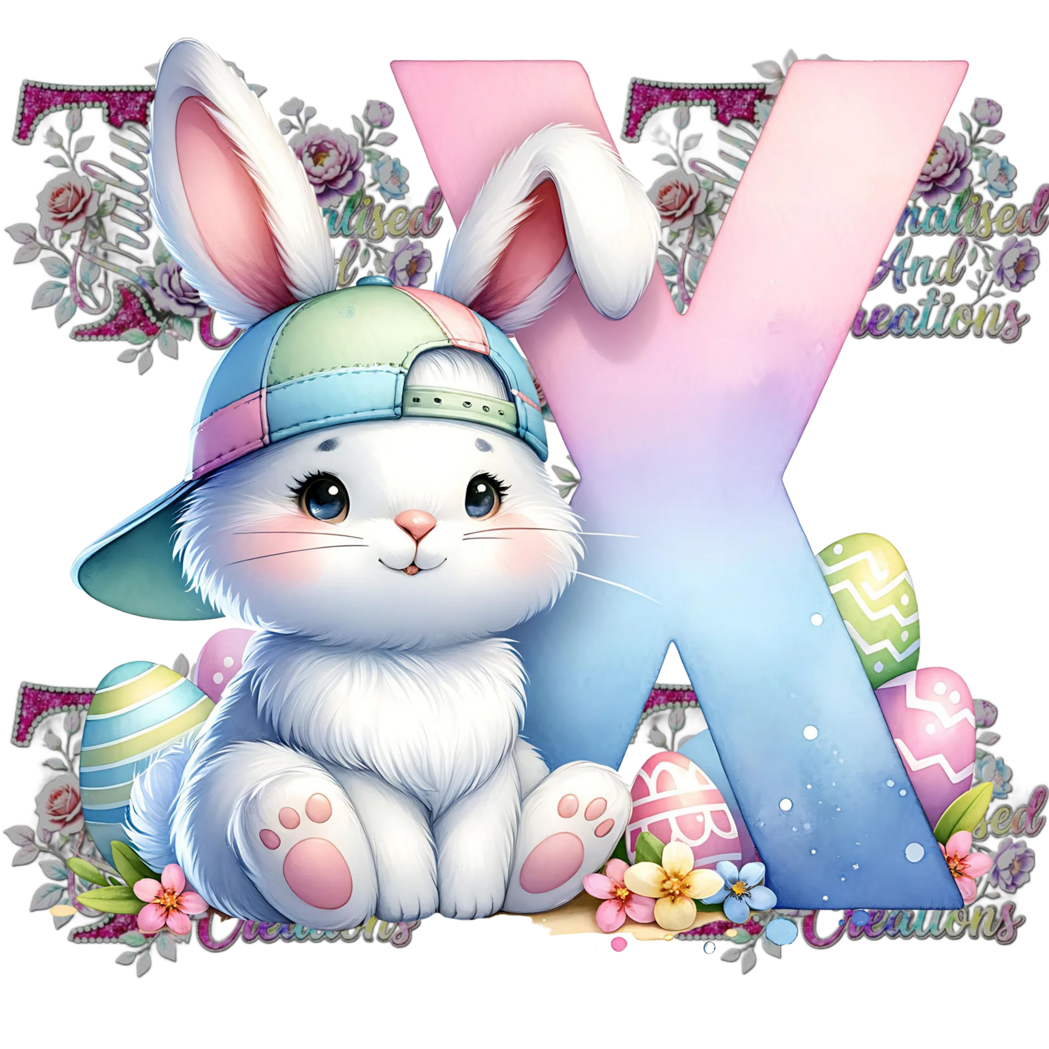 Easter Alphabets Premium DTF Heat Transfers-Ready to press