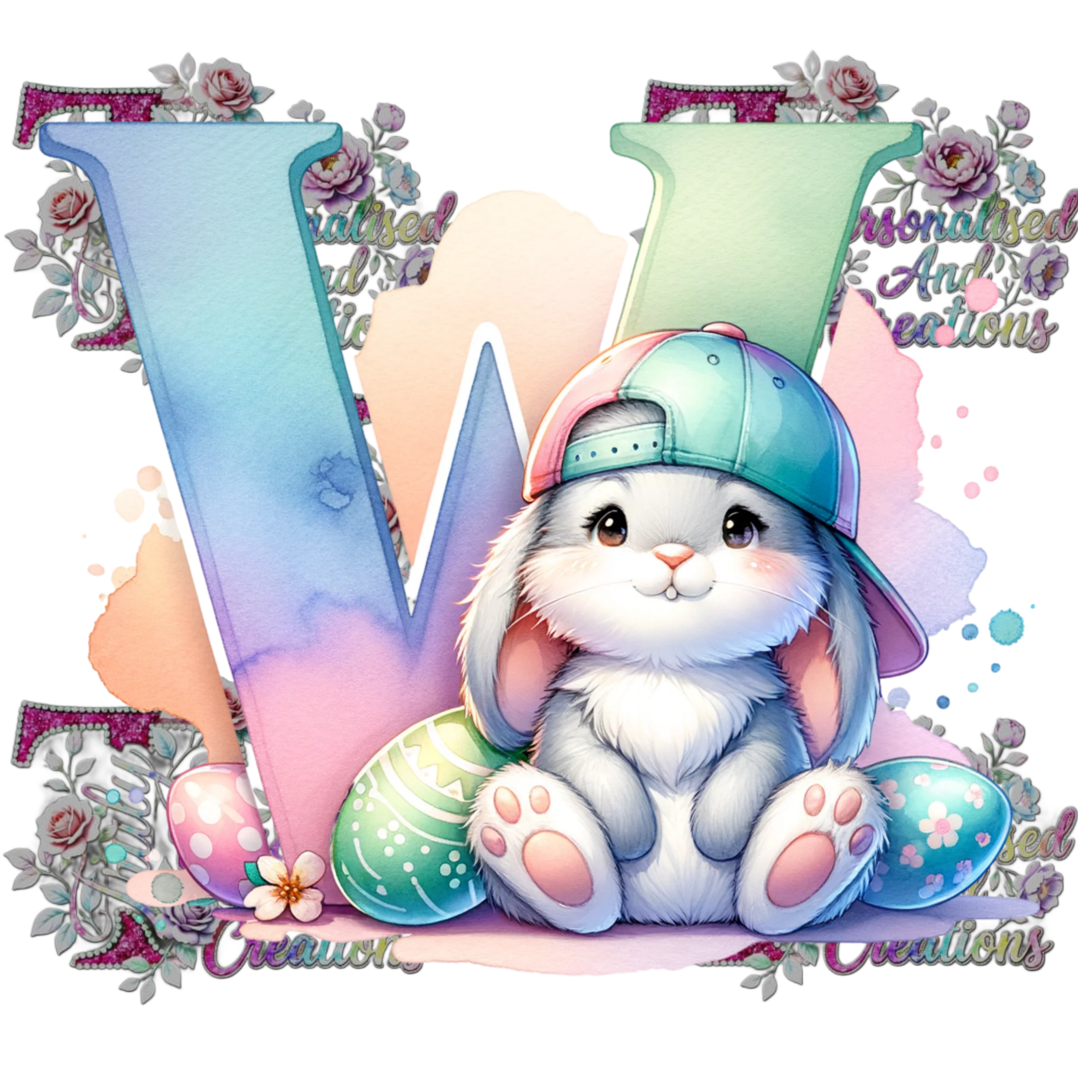 Easter Alphabets Premium DTF Heat Transfers-Ready to press