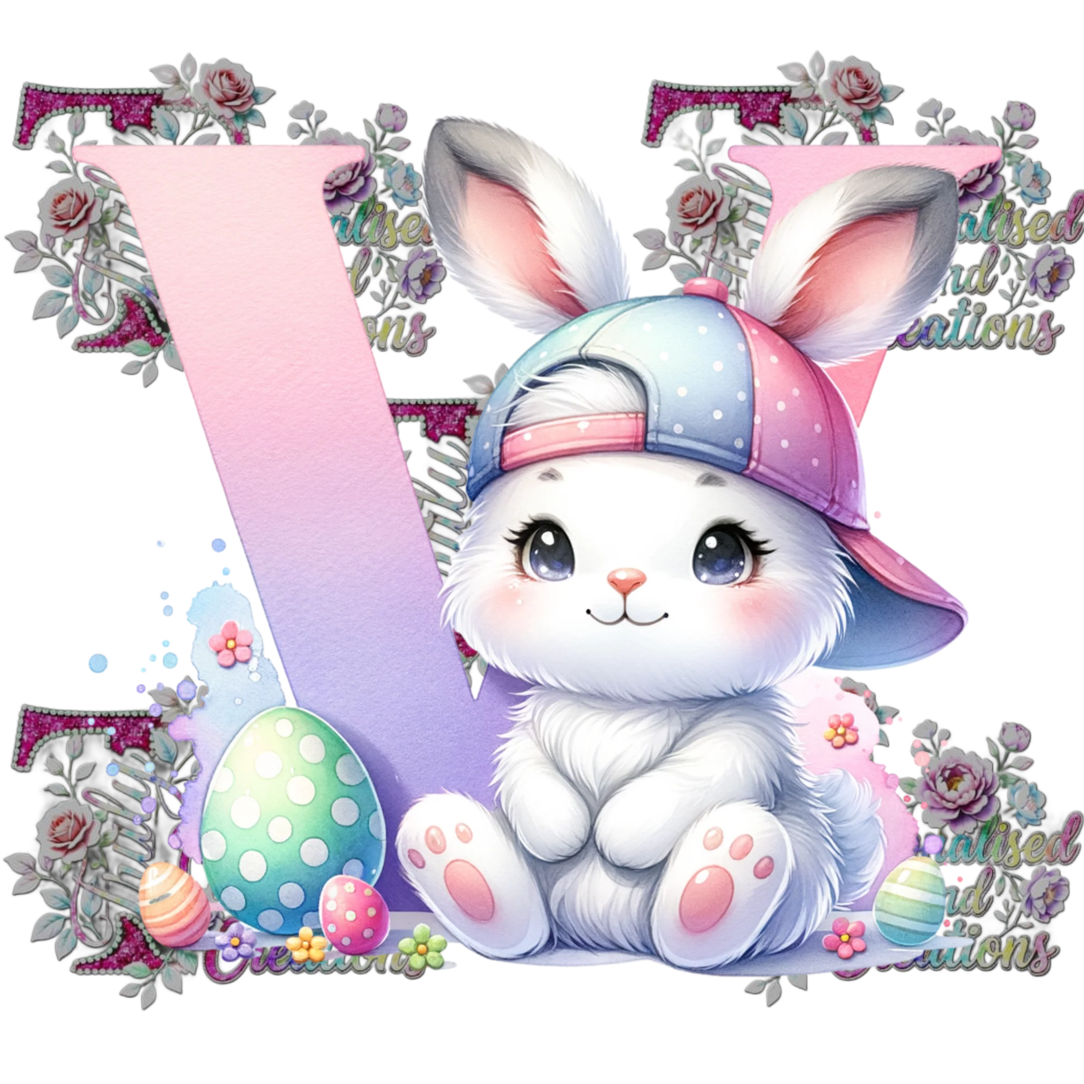 Easter Alphabets Premium DTF Heat Transfers-Ready to press
