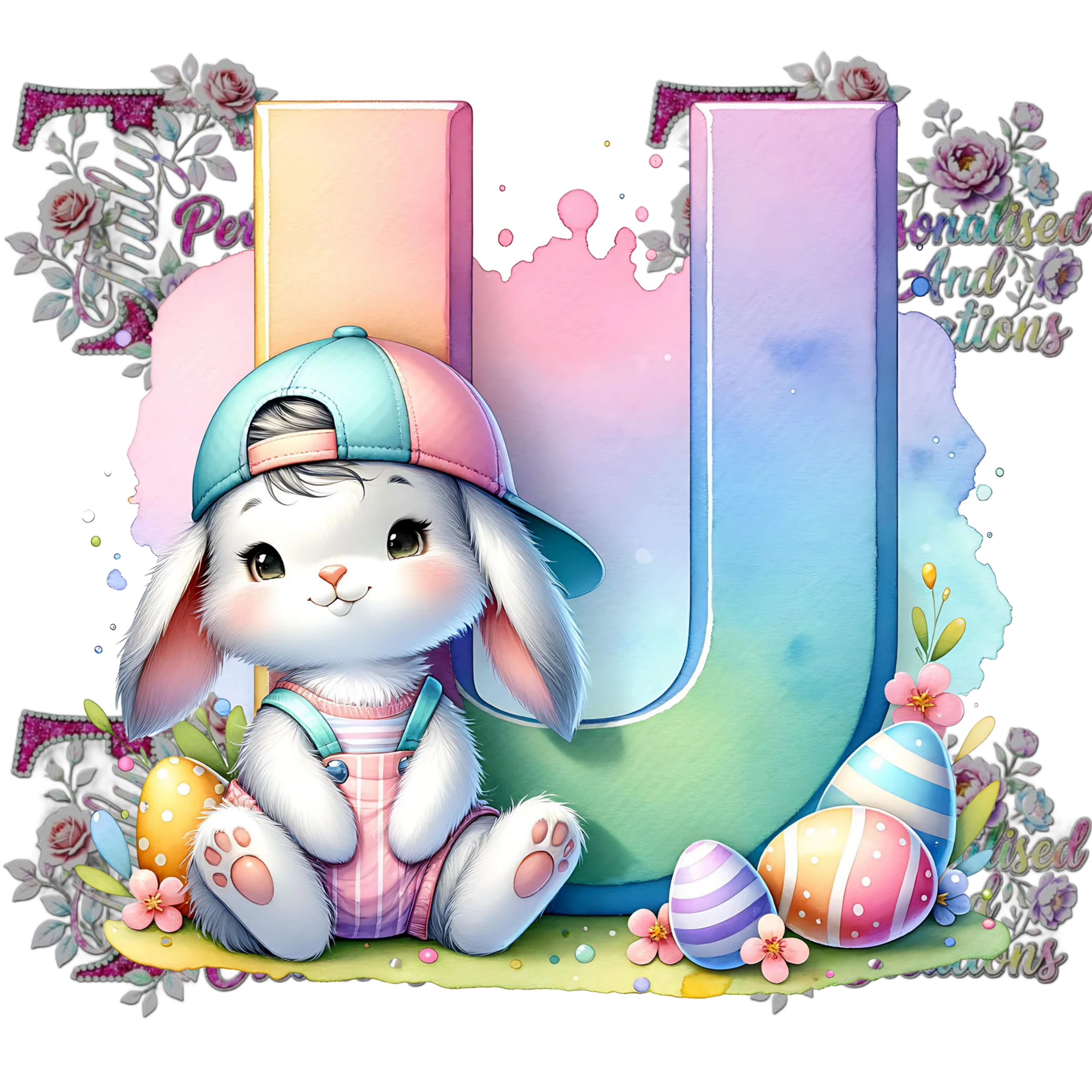 Easter Alphabets Premium DTF Heat Transfers-Ready to press