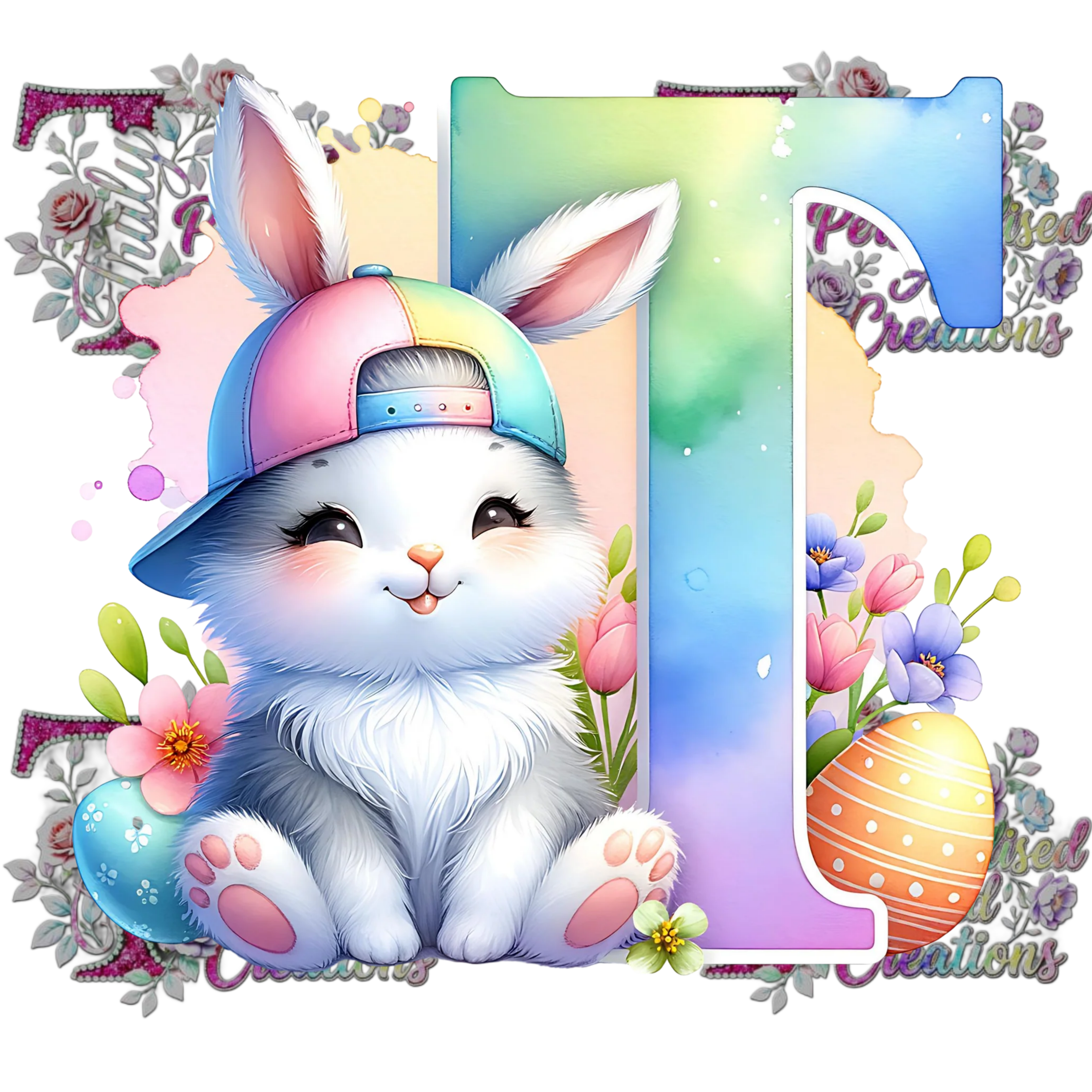 Easter Alphabets Premium DTF Heat Transfers-Ready to press