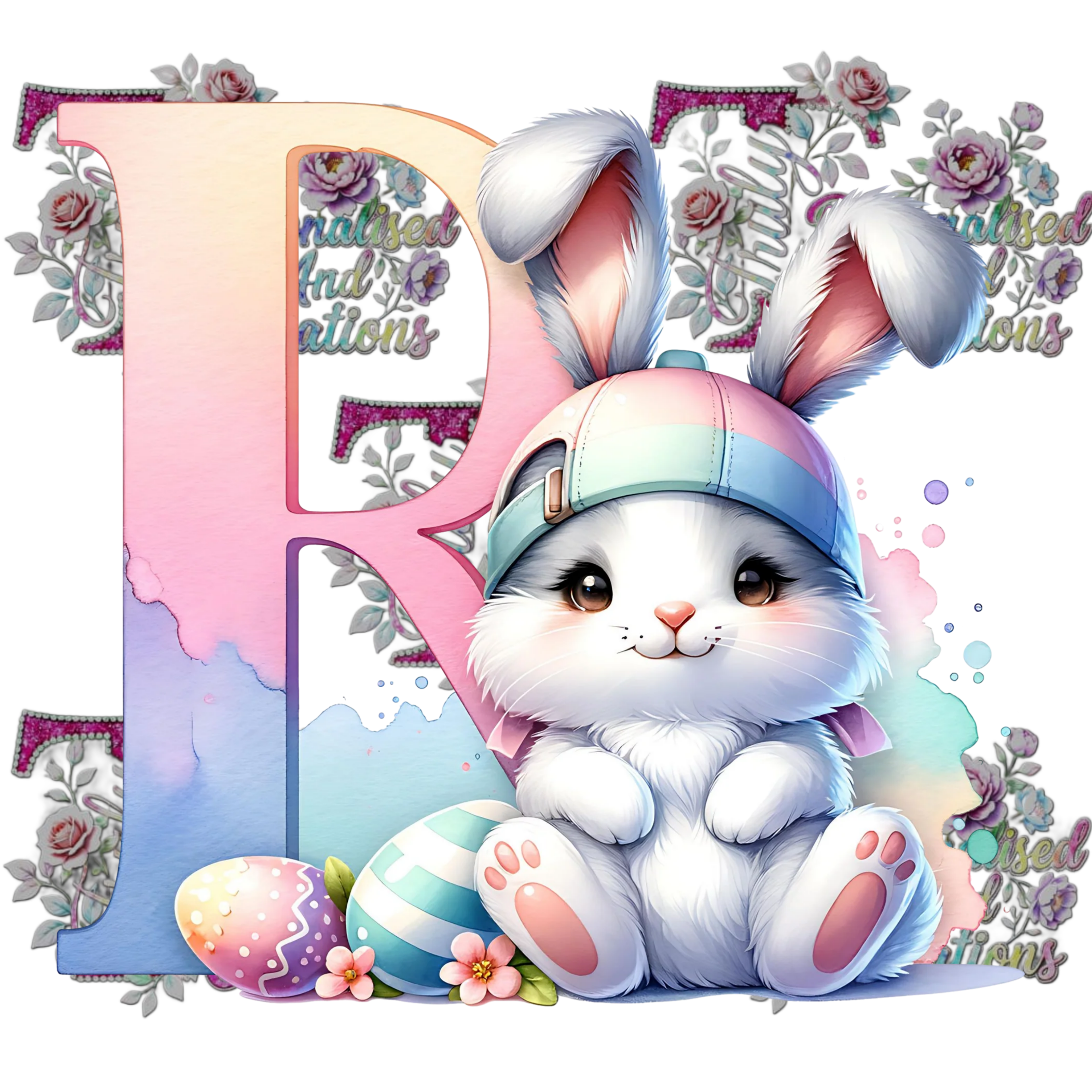 Easter Alphabets Premium DTF Heat Transfers-Ready to press
