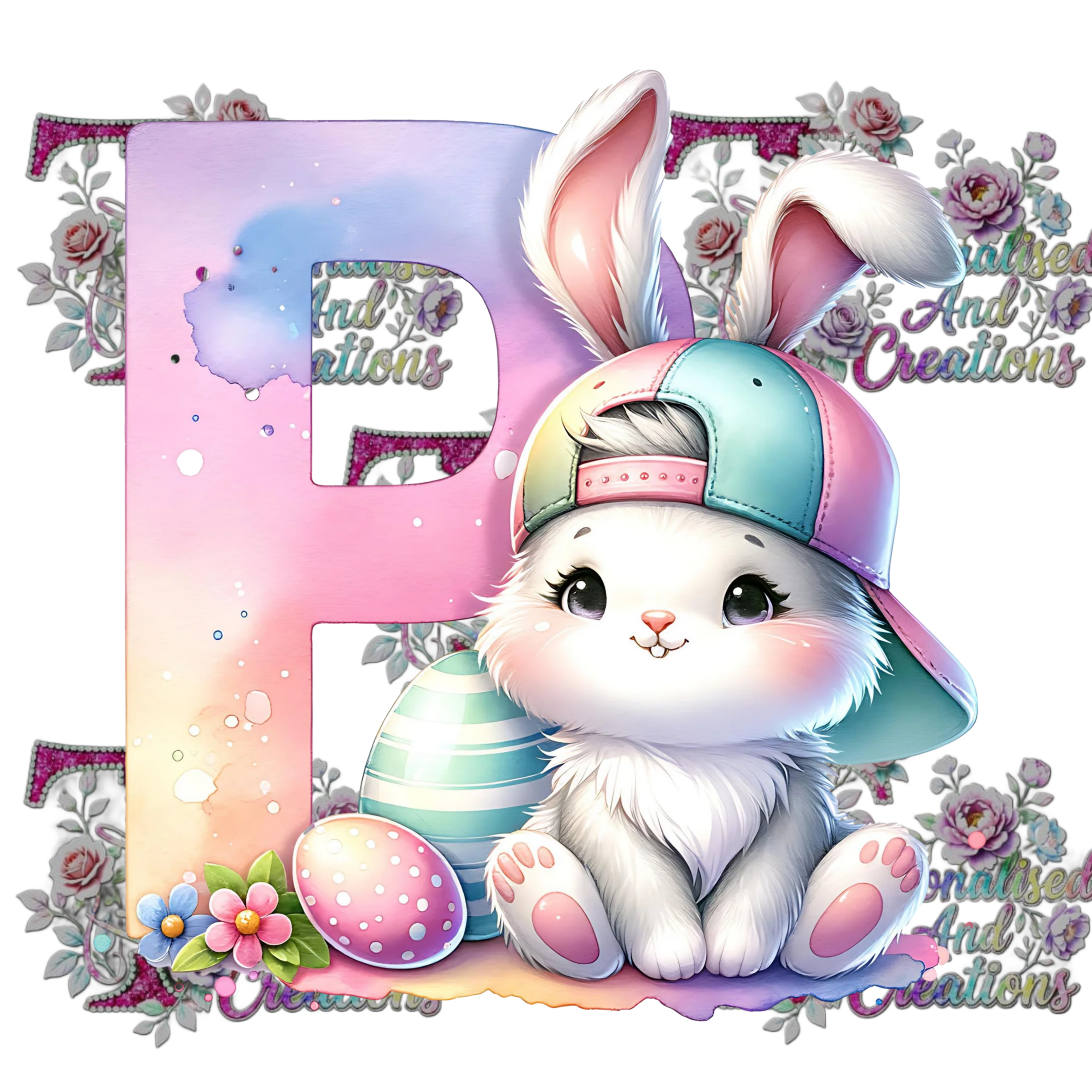 Easter Alphabets Premium DTF Heat Transfers-Ready to press