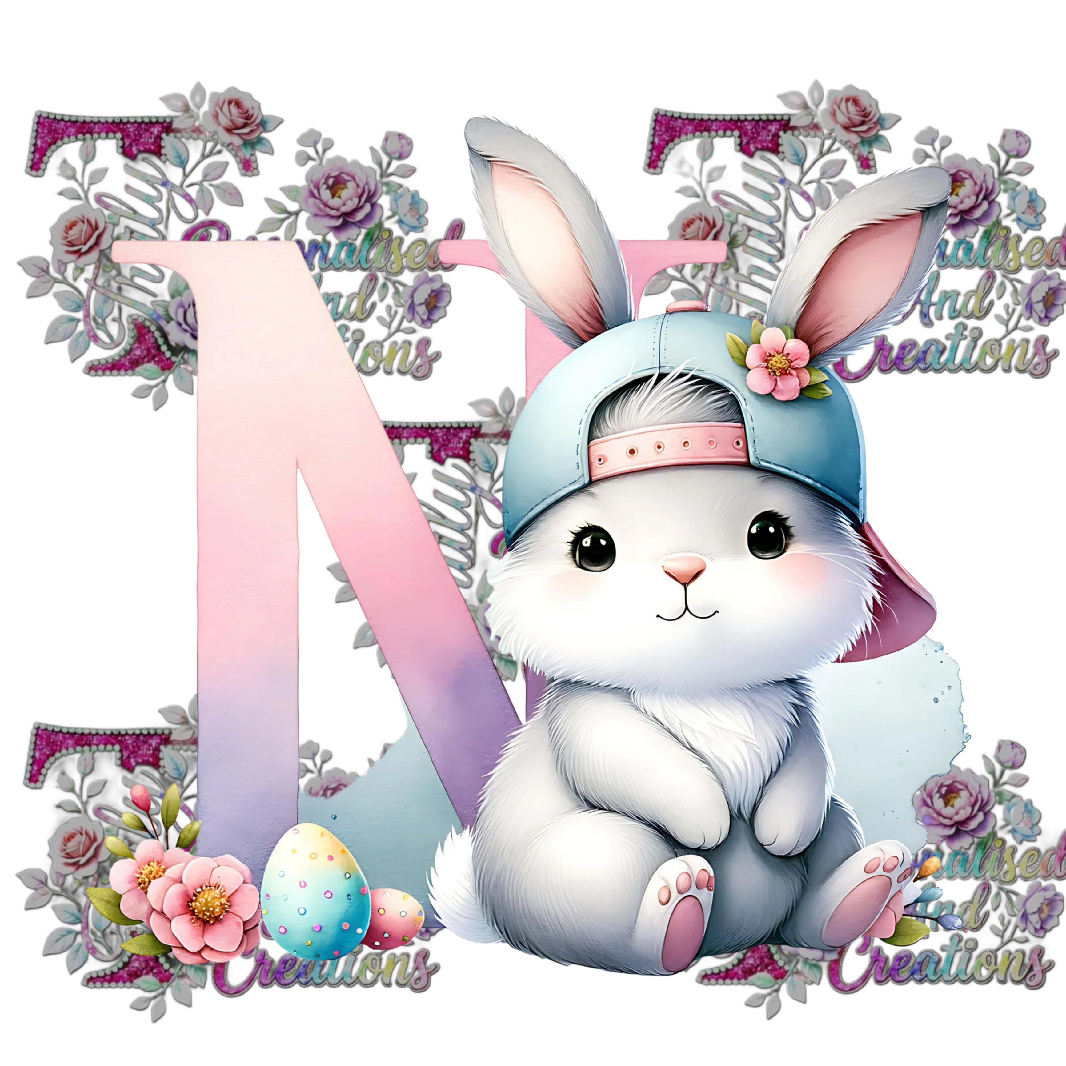Easter Alphabets Premium DTF Heat Transfers-Ready to press