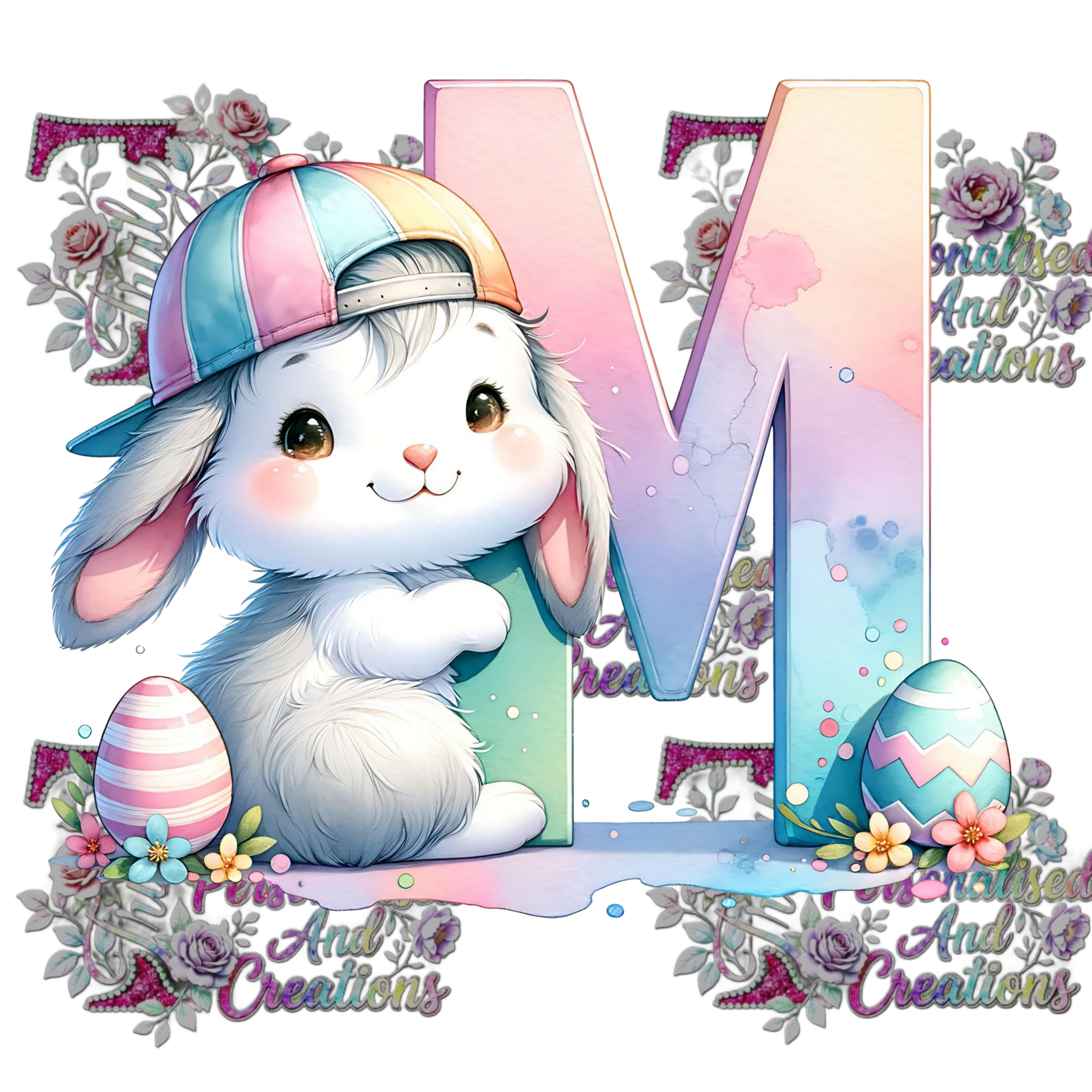 Easter Alphabets Premium DTF Heat Transfers-Ready to press