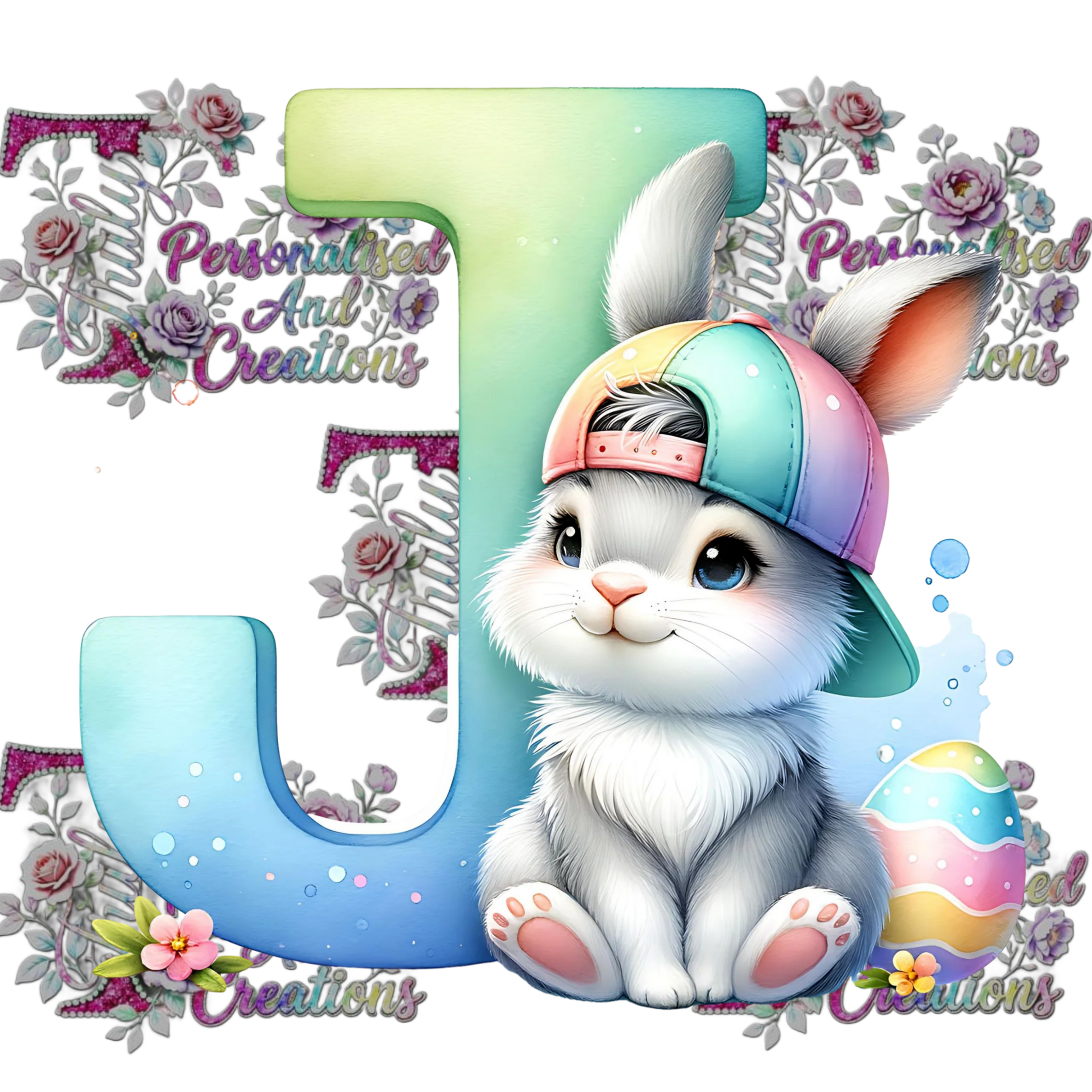 Easter Alphabets Premium DTF Heat Transfers-Ready to press