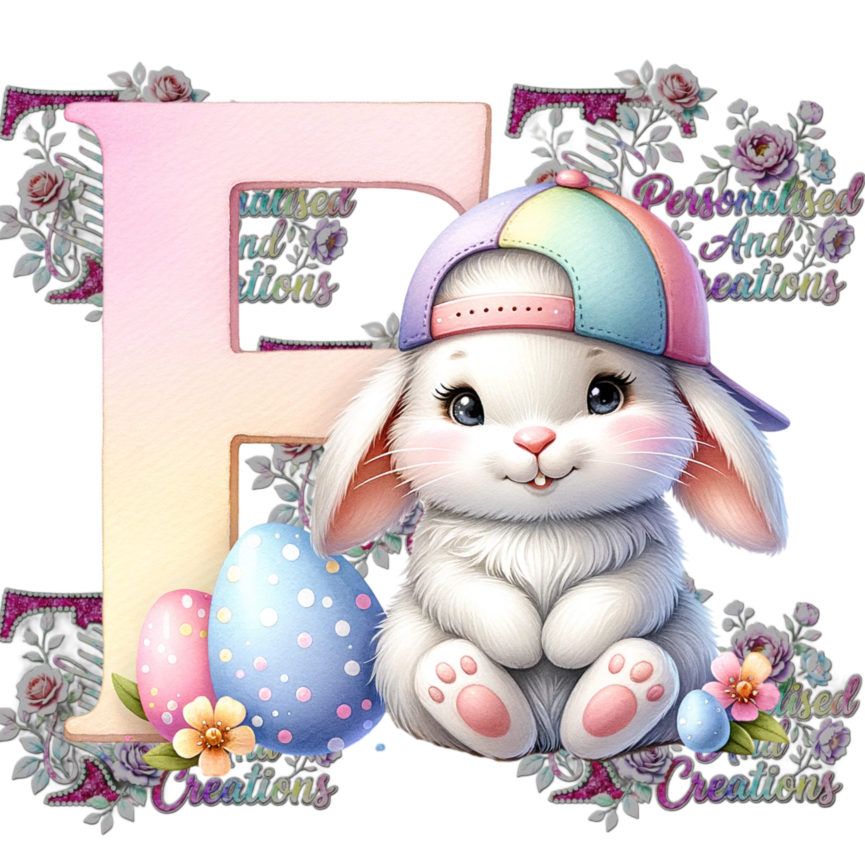 Easter Alphabets Premium DTF Heat Transfers-Ready to press