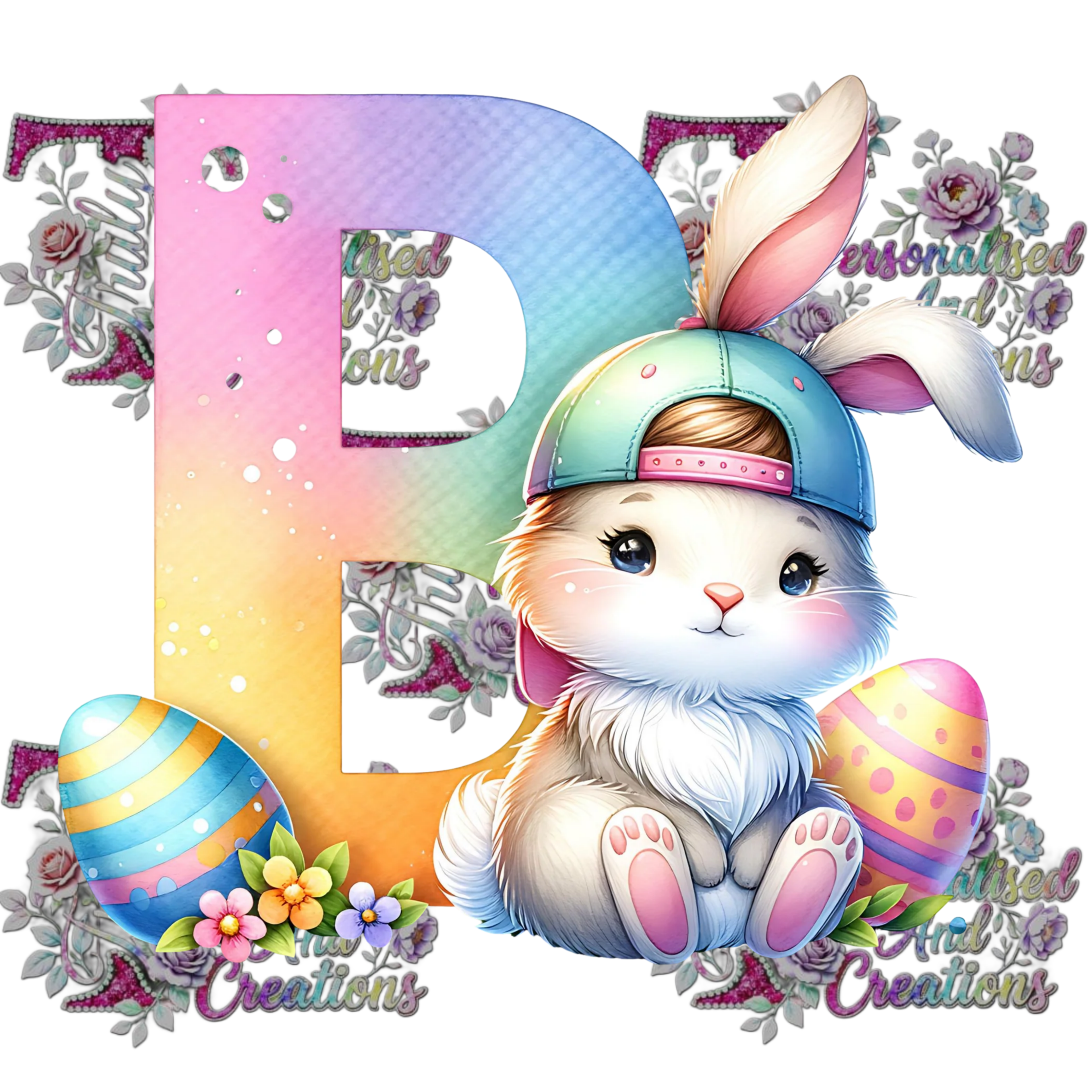 Easter Alphabets Premium DTF Heat Transfers-Ready to press