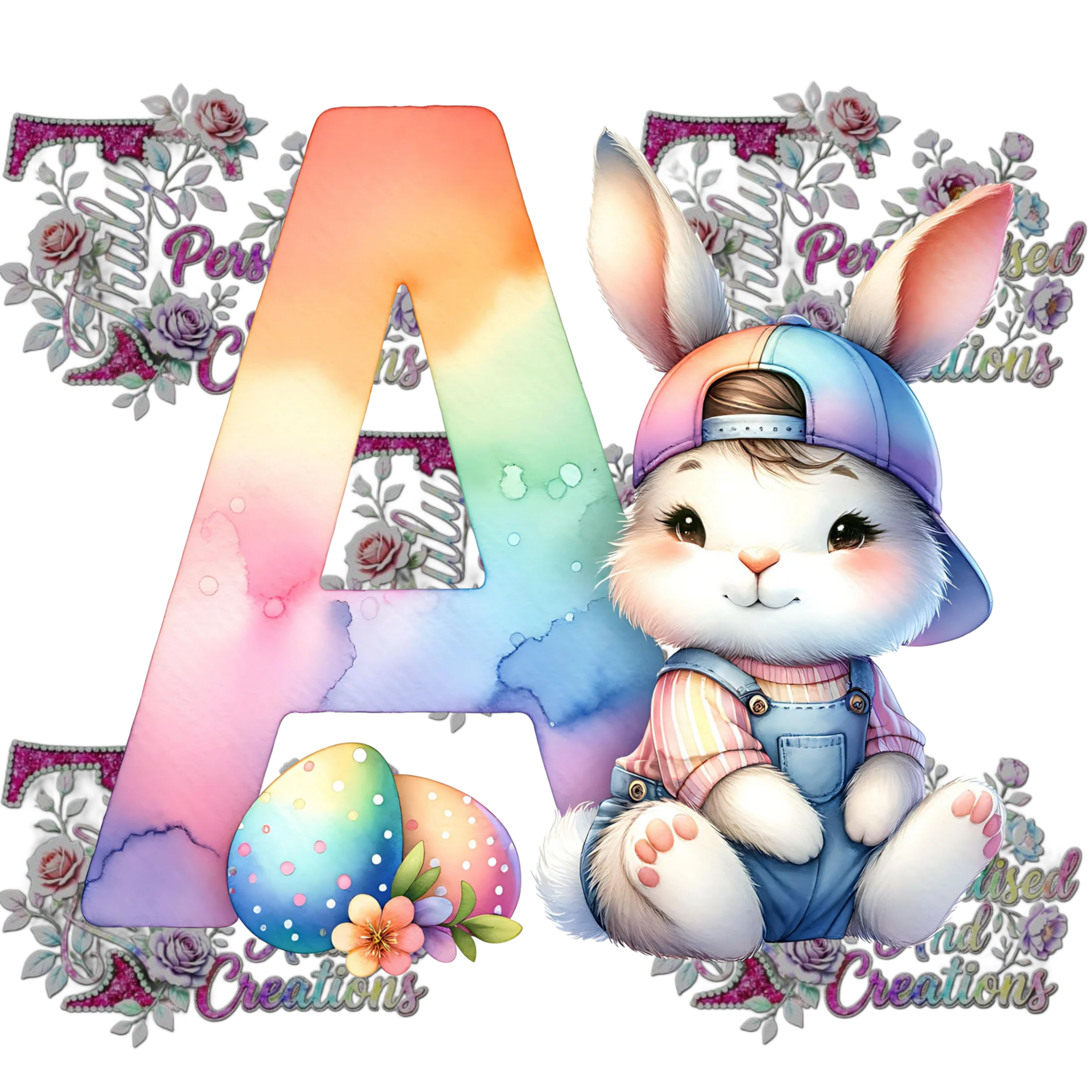 Easter Alphabets Premium DTF Heat Transfers-Ready to press