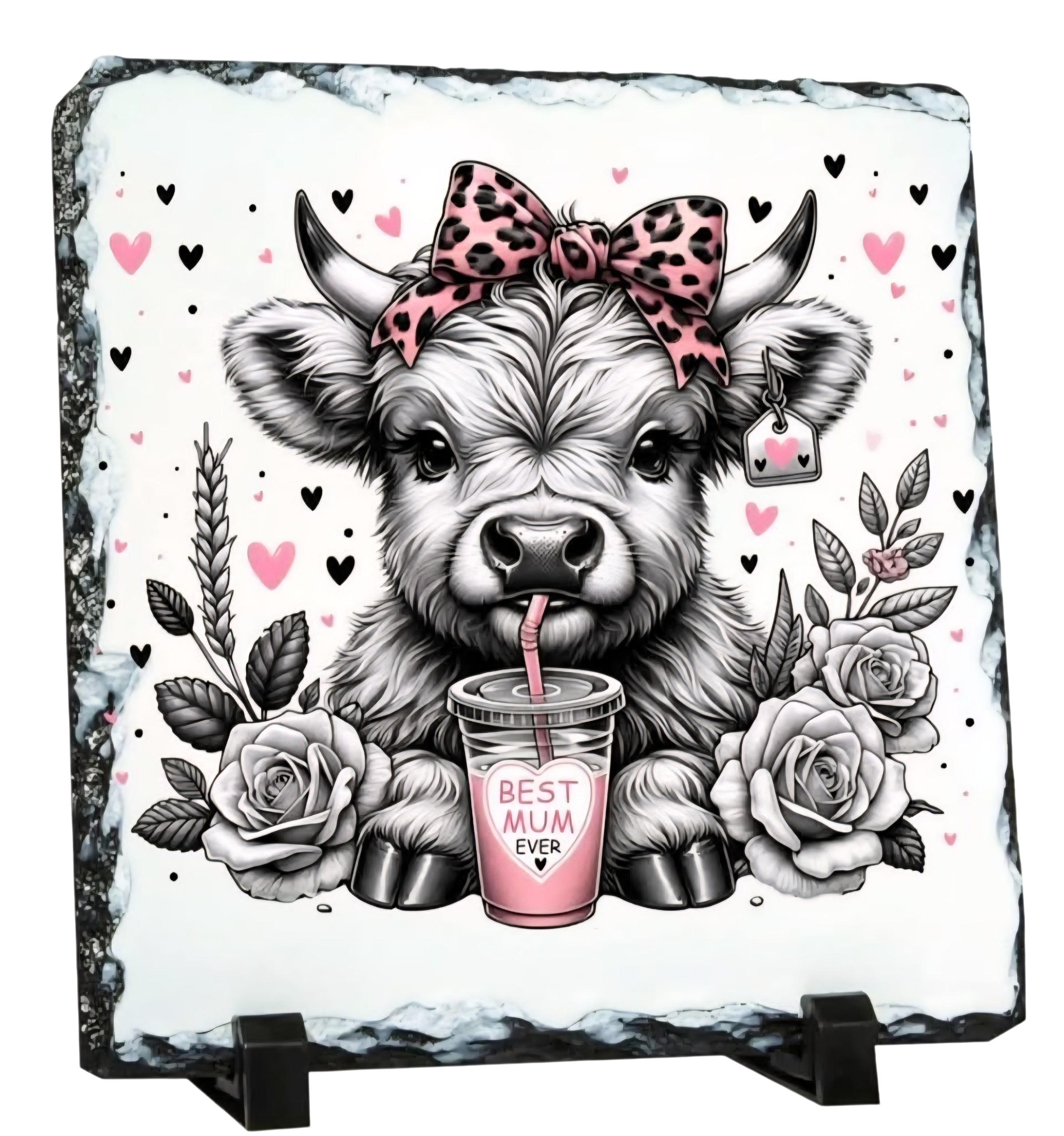 Premium Highland Cow Photo Slate